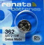 Button Cell Type 362 0% Mercury Battery Renata 5 Pcs. Fixed Price $5.85.