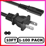 Long 10FT Tv Power Cord For Samsung Tcl Hisense Universal Ac Cable 2 Prong Lot. Fixed Price $19.99.