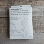 New 20' Ft Usb Mission Power Electronics Cable White Compatible With Nest Cam. Fixed Price $18.65.