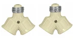 (lot Of 2) Twin Socket Adapter Medium Base Lamp 660W-250V Cooper Wiring BP700V. Fixed Price $18.99.