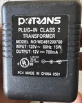 Potrans Plug-in Class Transformer Model WD481200700. Fixed Price $17.05.