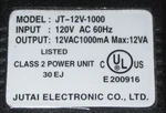Genuine Jutai Electronic Co Ltd JT-12V-1000 1000MA Ac-ac Adapter JT-12V1000. Fixed Price $26.95.