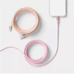 10FT Usb-a To Usb-c Braided Cable 2PK Heyday Bright Lilac Cosmetic Pink. Fixed Price $10.00.