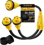 Amp Marine Shore Power Adapter, L5-30P Y Splitter To (2) L5-30R, Male. Fixed Price $83.68.
