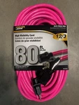 Power Zone 12/3 Heavy Duty 80FT Outdoor Extension Cord Pink 15AMP Fast Shipping. Fixed Price $89.99.
