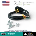 Eastman 6 Feet Electric Range Cord 50 Amps 4-PRONG Wire Black Universal Comp. Fixed Price $39.99.