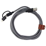 Native Union 6.5-FOOT Belt Cable Twin Head Micro-usb And 8-PIN Black/white. Fixed Price $9.86.