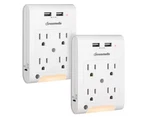 Dewenwils 2 Pack 4- Outlet Extender With Usb Ports, Sensor Night Light,. Fixed Price $25.10.