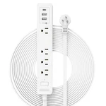 Flat Extension Cord 15 Ft, Ntonpower Ultra Thin White. Fixed Price $40.90.