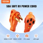 50FT 50AMP Rv Cord, Nema 14-50R/P, Stw, Led Handle, 15A Adapter, Etl Listed. Fixed Price $291.99.