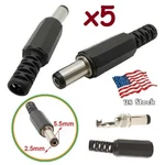 5-PACK 5.5X2.5MM *13 Male Solder Dc Power Barrel Tip Plug Straight Connectors. Fixed Price $5.90.