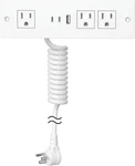 Furniture Drawer Outlet, Recessed Power Strip With (3) Pd 20W Usb 5 Ft, White. Fixed Price $47.23.