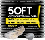 Terrabloom 14/3 Heavy Duty Extension Cord 50 Ft Outdoor - Black Exten.... Fixed Price $80.63.