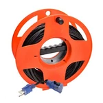 80FT 16/3 Sjtw Black Outdoor Extension Cord & Storage Wheel Prong Grounde. Fixed Price $55.36.