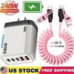 240W Super Fast Charger & In 1 Cable Usb For Iphone Android Car Play Cord. Fixed Price $10.99.