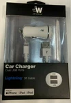 New Just Wireless White Dual Usb Port Car Charger 5 Ft For Iphone Ipod Ipad. Fixed Price $9.45.