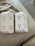 6-OUTLET Wall Plug Adapter, White (2-PACK) By Philips Box Of 6/2- 12 OUTLETS/6. Fixed Price $80.00.