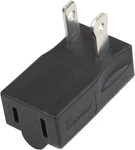 Polarized 2-PRONG Type Adapter, Vertical Right Angled Down Black. Fixed Price $13.54.