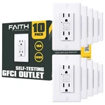 Faith 10-PACK 15A Gfci Outlets, Non-tamper-resistant Gfi Duplex Receptacles.... Fixed Price $104.86.