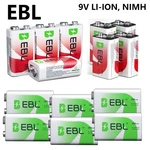 Ebl 600MAH Li-ion Rechargeable Batteries / 280MAH Nimh 9VOLT Battery Lot. Fixed Price $82.49.