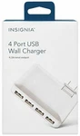 New Insignia 4-PORT Usb Travel Wall Charger 4.2A 21W White Folding Plug Slim. Fixed Price $7.50.