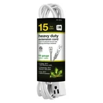 Go Green Power 15' Extension Cord 3OUTLET 16 Awg White GG19615. Fixed Price $15.34.