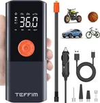 Teffim Tire Inflator Portable Digital Pressure Gauge, 10000MAH - Scratch & Dent. Fixed Price $28.18.