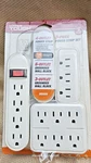 Hyper Tough 4 Outlet Power Strip Piece With Cord, White, 13 Ports Ae. Fixed Price $14.95.