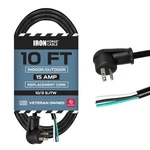 Iron Forge Cable 10FT 10/3 Sjt 15A Black Heavy Duty Power Cord Nema 5-15P Ul. Fixed Price $87.92.