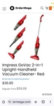 Impress IM-1007R Govac 2-IN-1 Upright-handheld Vacuum Cleaner- Red. Fixed Price $59.99.