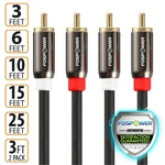 Fospower 3 6 10 15 25 Ft Gold Plated Rca Male L/r Stereo Audio Cable Cord Plug. Fixed Price $19.99.