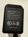 Adapter Class 2 Transformer Model A10635C 4.5 Watts 6VAC. Fixed Price $7.00.