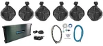 (6) Rockville RWB90B Black 8" Marine Wakeboard Swivel Tower Speakers+amplifier. Fixed Price $644.80.
