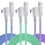 Usb Cable Fast Charging, Pofesun 3-PACK Nylon 10FT, Blue,green,purple. Fixed Price $23.81.