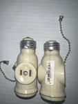 (2) Cooper Ivory Lampholder Socket Adapter Pull Chain W/outlet Receptacle 718V. Fixed Price $7.99.