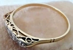 Antique Georgian Cut Quartz 14K Yellow Gold Wedding Band Stone Ring Sz 8.5. Fixed Price $199.99.