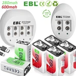 Ebl Li-ion Rechargeable Batteries Volt 6F22 / 4 Slot Battery Charger. Fixed Price $22.89.