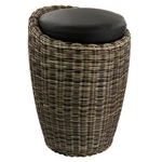 Elama 1 Piece Wicker Outdoor Ottoman Chair In Brown And Black. Fixed Price $144.08.