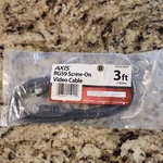 Axis RG59 Coaxial Video Cable Connector Male Screw-on 3FT Black PET10-5020. Fixed Price $8.95.