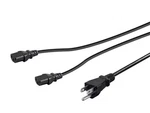 Monoprice Power Cord Splitter Nema 5-15P To 2X Iec 60320 C13, Sjt, Black, 3FT. Fixed Price $10.43.