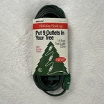 Woods Holiday Hook-up 15 Foot Tree Light Cord, 9 Outlets, In-line Switch, Green. Fixed Price $5.94.