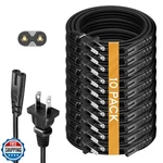 (10 Pack) Tv Power Cord 15FT. Compatible With Sony Samsung Lg Tcl Apple In. Fixed Price $72.99.
