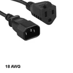 10X 1' Black Power Extension Cord NEMA5-15R To IEC-60320 C14 18AWG 10A/125V. Fixed Price $42.24.