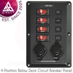 Blue Sea Systems 4351B 4-POSITION Below Deck Circuit Breaker Panel With Sockets. Fixed Price $93.51.