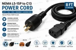 Nema L5-15 To C13 Power Cord 8 Ft Durable Locking Plug 125 V. Fixed Price $14.95.