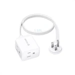Trond Short Flat Extension Cord - Left Angled Plug Ft, White. Fixed Price $17.41.