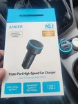 Anker 3-PORT 67W Car Charger Black. Fixed Price $19.40.