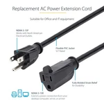 New- Startech 6FT Outlet Extension Power Cable, Nema 5-15R 5-15P Ac 13A 16AWG. Fixed Price $9.99.