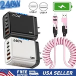 240W Super Fast Charger ,4 In 1 Cable Usb For Iphone Android Car Play Cord. Fixed Price $11.99.