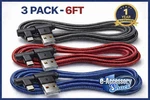 3 Pack 6FT 90 Degree Angle Type Usb-a Fast Charger Cable Quick Charging Cord. Fixed Price $12.05.